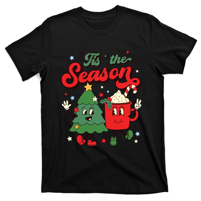 Retro Christmas Tis The Season Christmas Tree Coffee Latte T-Shirt