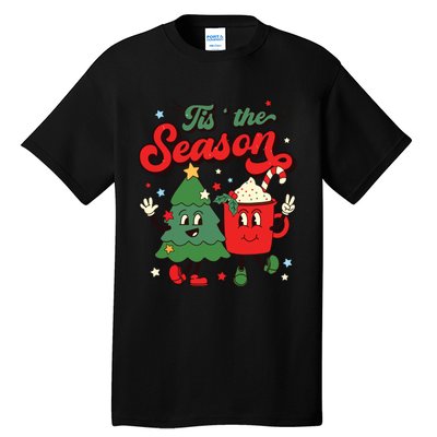 Retro Christmas Tis The Season Christmas Tree Coffee Latte Tall T-Shirt