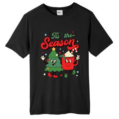 Retro Christmas Tis The Season Christmas Tree Coffee Latte Tall Fusion ChromaSoft Performance T-Shirt