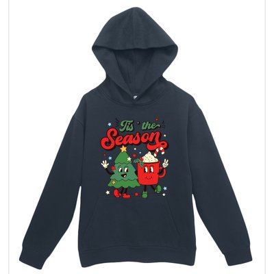 Retro Christmas Tis The Season Christmas Tree Coffee Latte Urban Pullover Hoodie