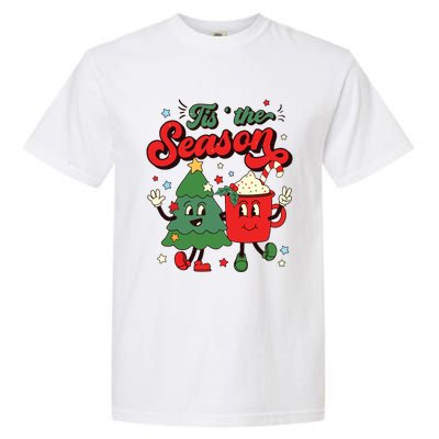 Retro Christmas Tis The Season Christmas Tree Coffee Latte Garment-Dyed Heavyweight T-Shirt