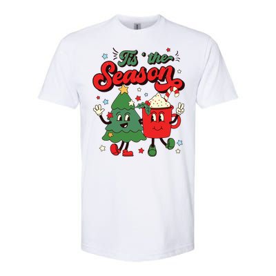 Retro Christmas Tis The Season Christmas Tree Coffee Latte Softstyle CVC T-Shirt