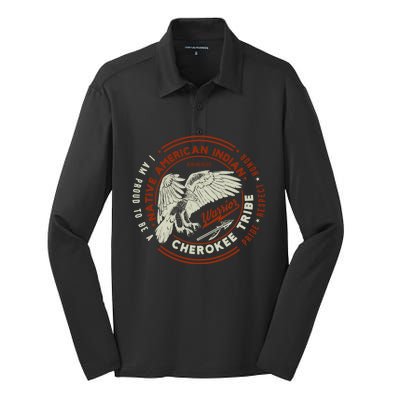 Respect Cherokee Tribe Native American Indian I Am Proud Gift Silk Touch Performance Long Sleeve Polo