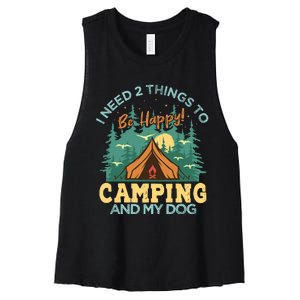 Retro Camping T Women's Racerback Cropped Tank