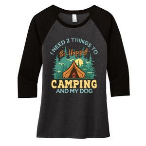 Retro Camping T Women's Tri-Blend 3/4-Sleeve Raglan Shirt