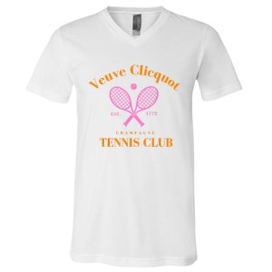 Retro Champagne Tennis Club V-Neck T-Shirt