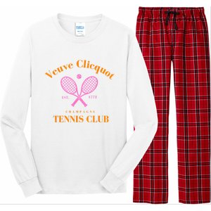 Retro Champagne Tennis Club Long Sleeve Pajama Set