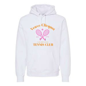 Retro Champagne Tennis Club Premium Hoodie