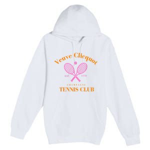 Retro Champagne Tennis Club Premium Pullover Hoodie