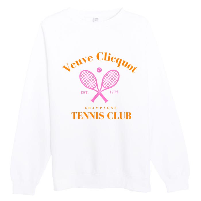 Retro Champagne Tennis Club Premium Crewneck Sweatshirt