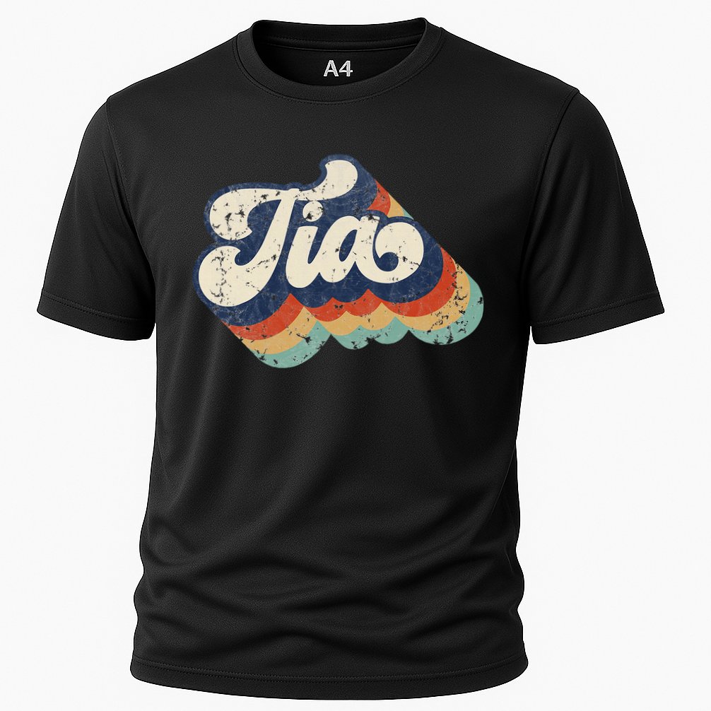 Retro Cute Tia For Auntie Best Tia Ever Aunt Cooling Performance Crew T-Shirt