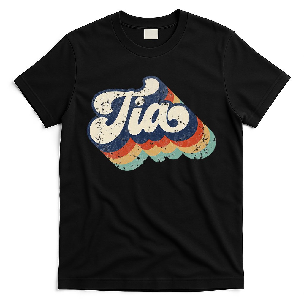 Retro Cute Tia For Auntie Best Tia Ever Aunt T-Shirt