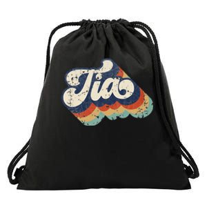 Retro Cute Tia For Auntie Best Tia Ever Aunt Drawstring Bag