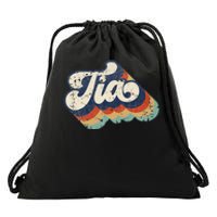 Retro Cute Tia For Auntie Best Tia Ever Aunt Drawstring Bag