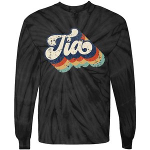 Retro Cute Tia For Auntie Best Tia Ever Aunt Tie-Dye Long Sleeve Shirt