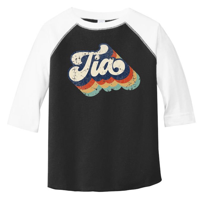 Retro Cute Tia For Auntie Best Tia Ever Aunt Toddler Fine Jersey T-Shirt