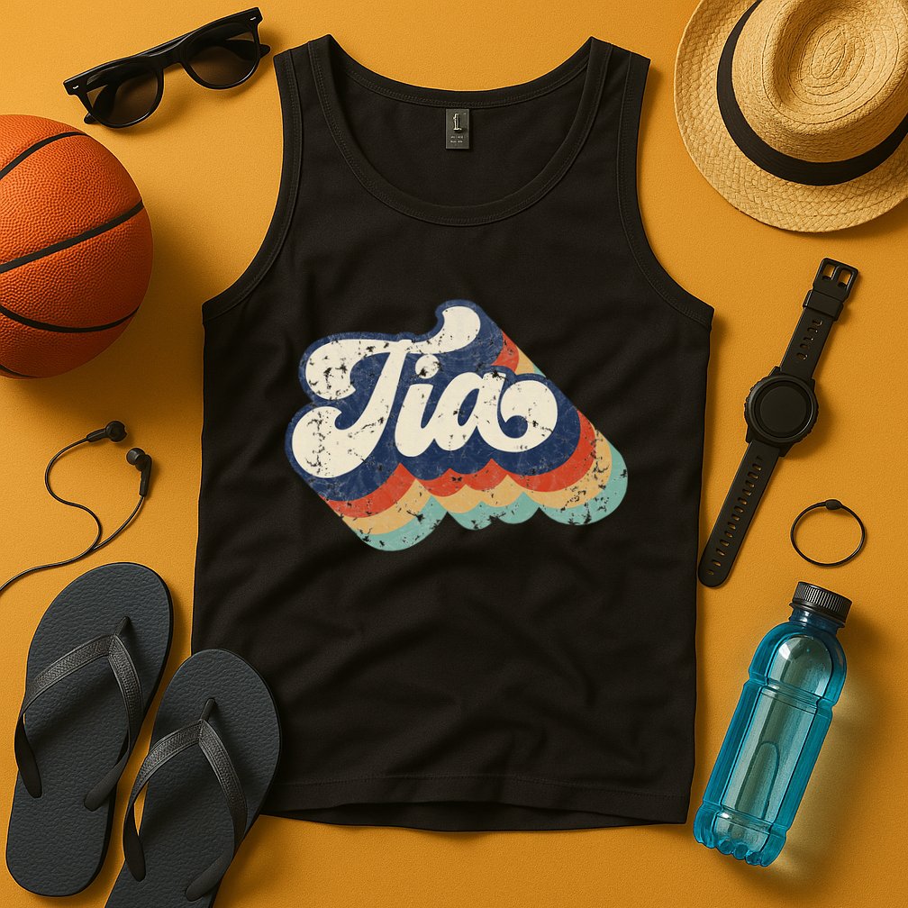 Retro Cute Tia For Auntie Best Tia Ever Aunt Tank Top