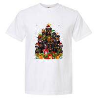 Rottweiler Christmas Tree Lights Santa Hat Holiday Costume Garment-Dyed Heavyweight T-Shirt