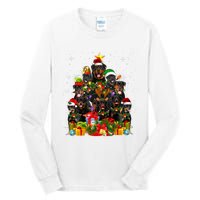 Rottweiler Christmas Tree Lights Santa Hat Holiday Costume Tall Long Sleeve T-Shirt