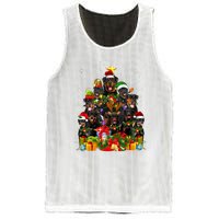 Rottweiler Christmas Tree Lights Santa Hat Holiday Costume Mesh Reversible Basketball Jersey Tank