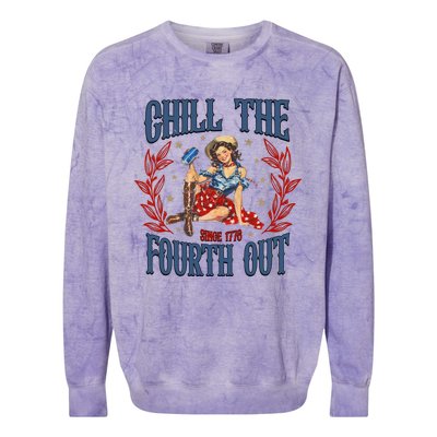 Retro Chill The Fourth Out Since 1776 Colorblast Crewneck Sweatshirt