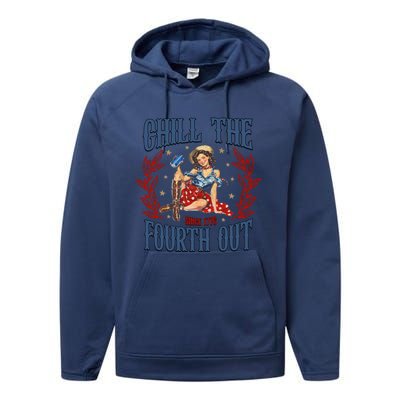 Retro Chill The Fourth Out Since 1776 Performance Fleece Hoodie