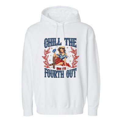 Retro Chill The Fourth Out Since 1776 Garment-Dyed Fleece Hoodie