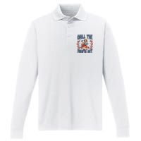 Retro Chill The Fourth Out Since 1776 Performance Long Sleeve Polo