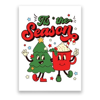 Retro Christmas Tis The Season Christmas Tree Coffee Latte Poster