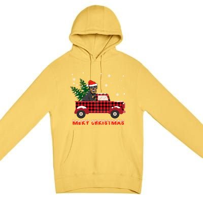 Rottweilers Christmas Truck Tree Mom Dad Dog Gift Premium Pullover Hoodie