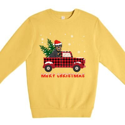 Rottweilers Christmas Truck Tree Mom Dad Dog Gift Premium Crewneck Sweatshirt