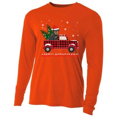 Rottweilers Christmas Truck Tree Mom Dad Dog Gift Cooling Performance Long Sleeve Crew