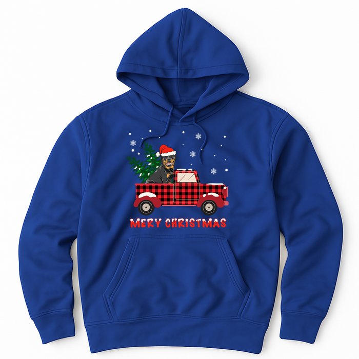 Rottweilers Christmas Truck Tree Mom Dad Dog Gift Hoodie