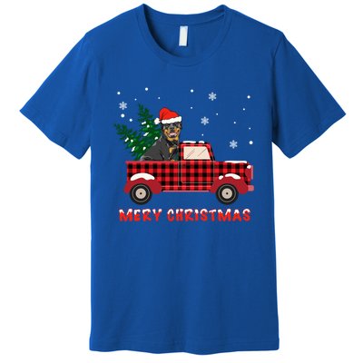 Rottweilers Christmas Truck Tree Mom Dad Dog Gift Premium T-Shirt