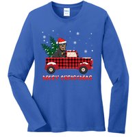 Rottweilers Christmas Truck Tree Mom Dad Dog Gift Ladies Long Sleeve Shirt