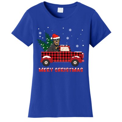 Rottweilers Christmas Truck Tree Mom Dad Dog Gift Women's T-Shirt