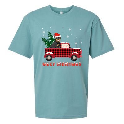 Rottweilers Christmas Truck Tree Mom Dad Dog Gift Sueded Cloud Jersey T-Shirt