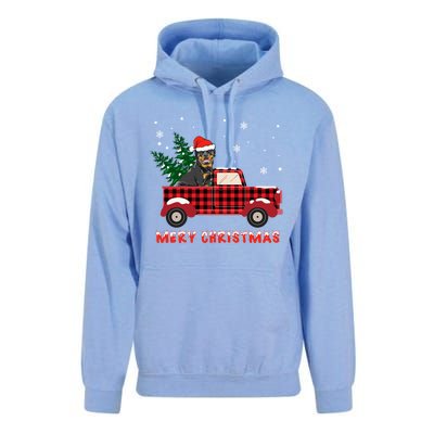 Rottweilers Christmas Truck Tree Mom Dad Dog Gift Unisex Surf Hoodie