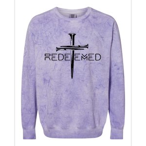 Redeemed Collection: The Ultimate Redeemer 3 Nails Cross Black On Black Colorblast Crewneck Sweatshirt