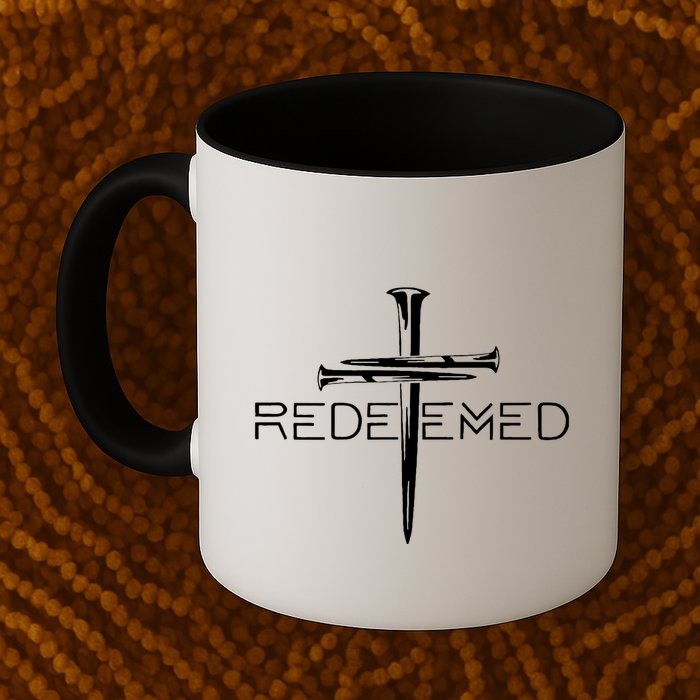 Redeemed Collection: The Ultimate Redeemer 3 Nails Cross Black On Black Mug