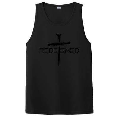 Redeemed Collection: The Ultimate Redeemer 3 Nails Cross Black On Black PosiCharge Competitor Tank