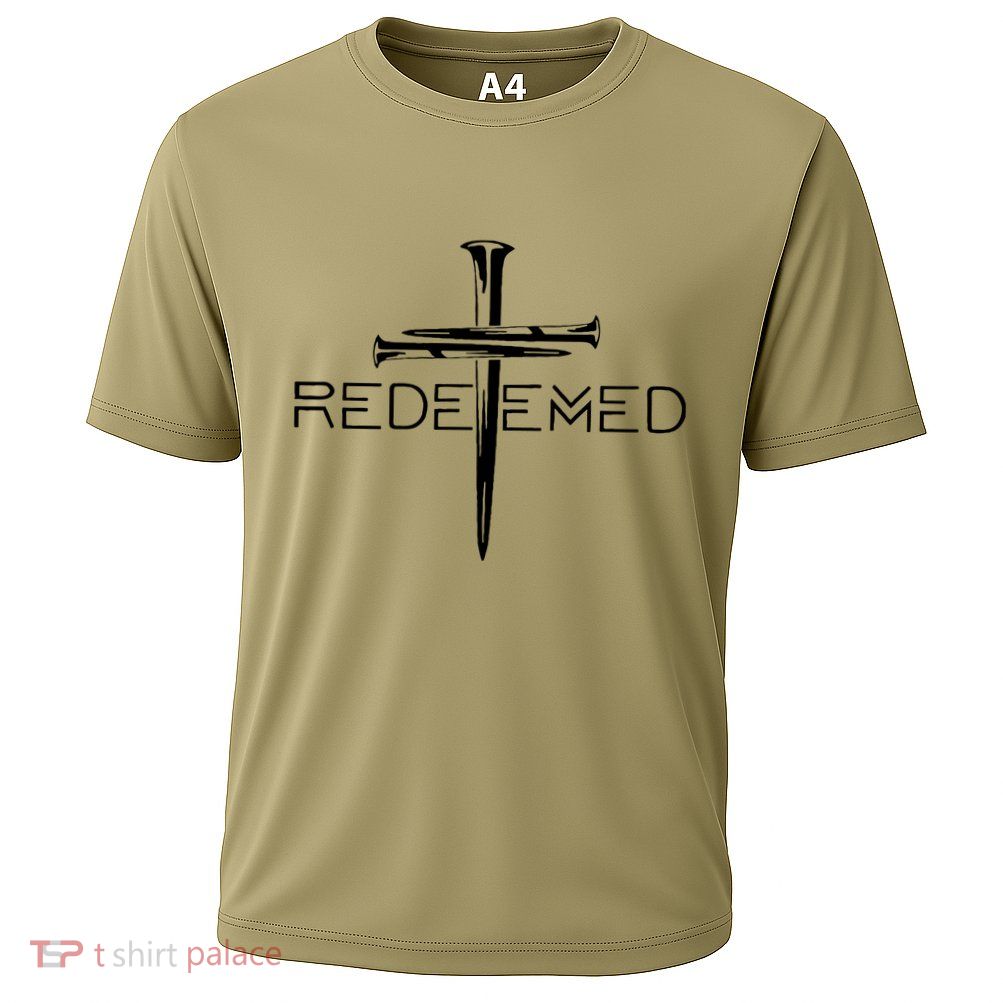 Redeemed Collection: The Ultimate Redeemer 3 Nails Cross Black On Black Cooling Performance Crew T-Shirt