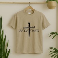 Redeemed Collection: The Ultimate Redeemer 3 Nails Cross Black On Black T-Shirt