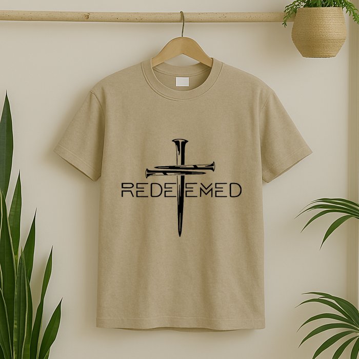 Redeemed Collection: The Ultimate Redeemer 3 Nails Cross Black On Black T-Shirt