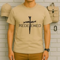 Redeemed Collection: The Ultimate Redeemer 3 Nails Cross Black On Black T-Shirt
