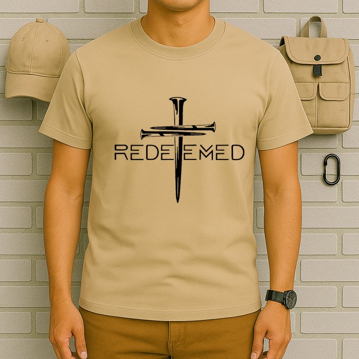 Redeemed Collection: The Ultimate Redeemer 3 Nails Cross Black On Black T-Shirt