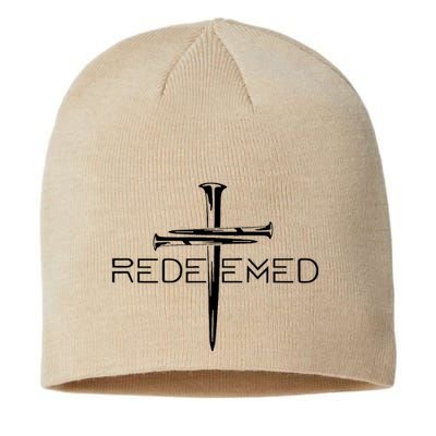 Redeemed Collection: The Ultimate Redeemer 3 Nails Cross Black On Black Sustainable Beanie