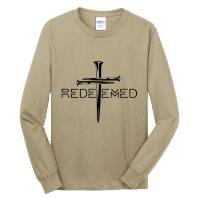 Redeemed Collection: The Ultimate Redeemer 3 Nails Cross Black On Black Tall Long Sleeve T-Shirt