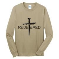 Redeemed Collection: The Ultimate Redeemer 3 Nails Cross Black On Black Tall Long Sleeve T-Shirt