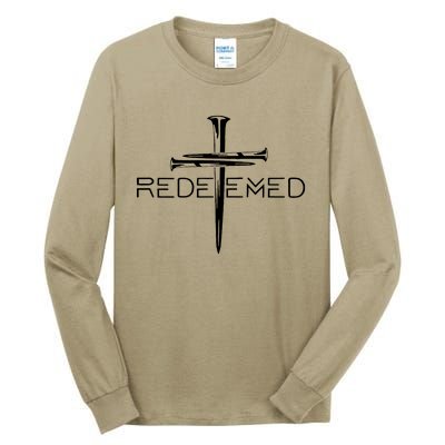 Redeemed Collection: The Ultimate Redeemer 3 Nails Cross Black On Black Tall Long Sleeve T-Shirt